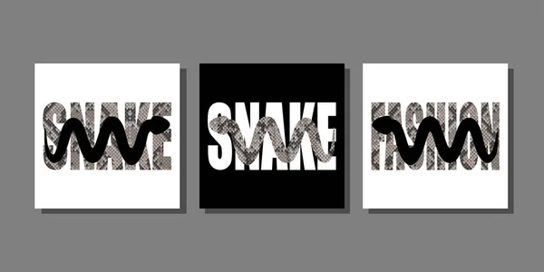 Empreintes Animaux Mode Serpent Silhouette Motif Peau Serpent Composition Tendance — Image vectorielle