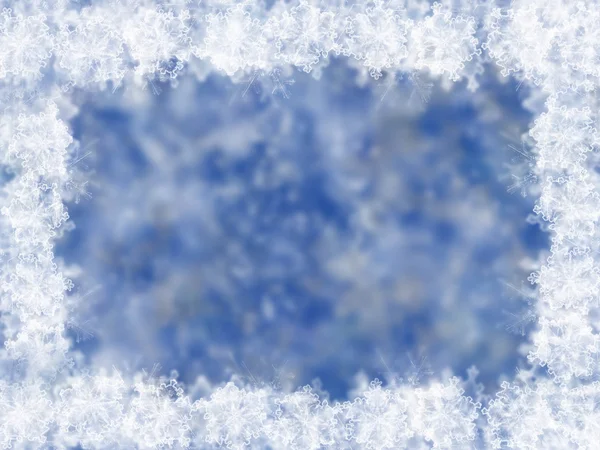 Kar taneleriyle mavi kış arkaplanı — Stok fotoğraf