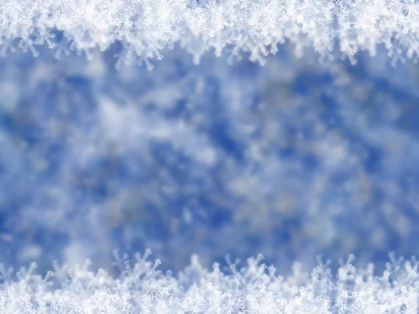 Kar taneleriyle mavi kış arkaplanı — Stok fotoğraf