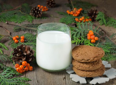 Різдво печиво і молоко за Санта 