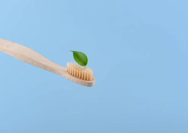 Bamboo toothbrush, zero waste care products — Stock Photo, Image