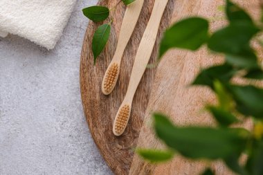 Bambu diş fırçası, sıfır atık bakım ürünü.