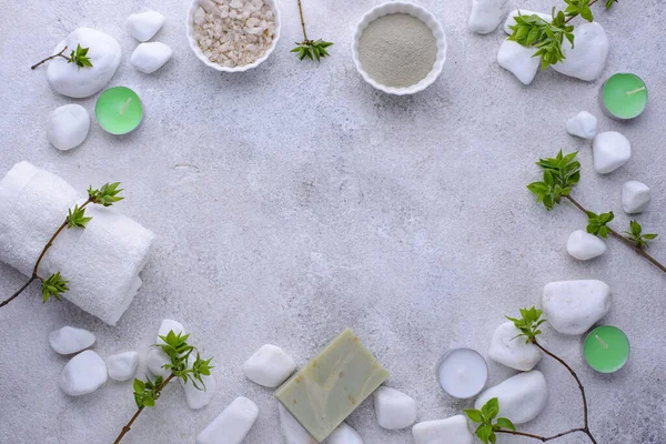 Spa konsepti. Doğal güzellik kozmetikleri