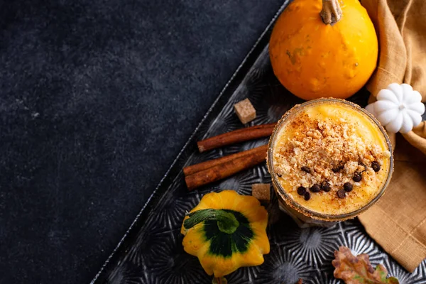 Autumn Spiced Pumpkin Pie Smoothie Chocolate — Stock Photo, Image