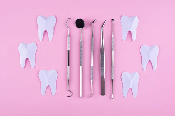 World Dentists Day Concept Stomatology Tools Teeth — Stock Photo, Image