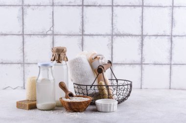 Pirinç suyu. Mayalanmış güzellik doğal kozmetik cilt bakımı