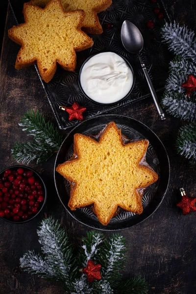 Traditional Christmas Italian Cake Pandoro Panettone — Stock fotografie