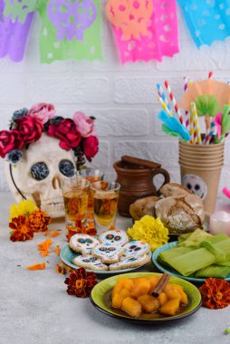 Dia De Los Muertos 'u kutlamak için geleneksel ölü yemek günü.