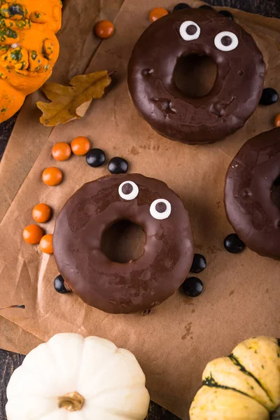 Halloween Festive Treats Sweet Donuts Eyes — Stock Photo, Image