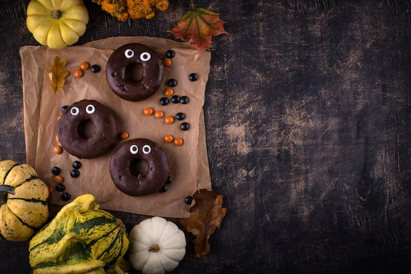 Halloween Festive Treats Sweet Donuts Eyes — Stock Photo, Image