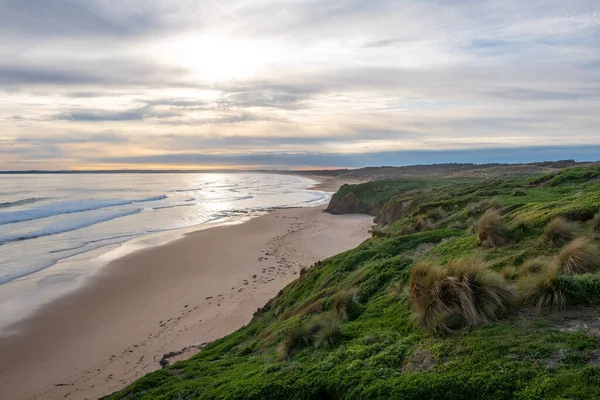 Naturskön Havsstrand Vid Solnedgången Melbourne Australien — Stockfoto