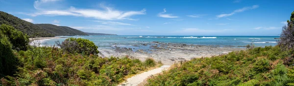 Panorama Udara Luas Pantai Blanket Bay Great Ocean Walk Victoria — Stok Foto