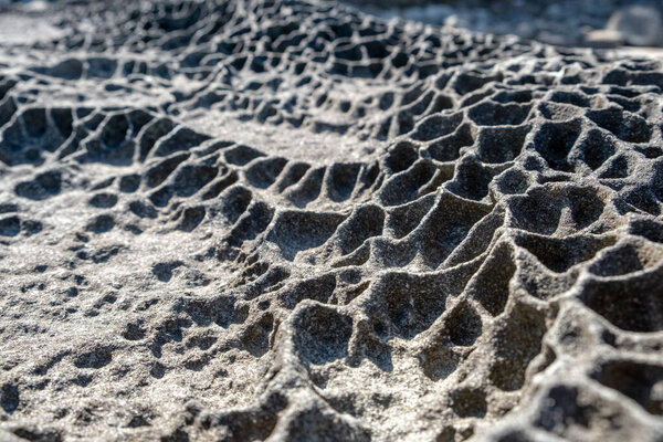 Eroded rock patterns extreme closeup