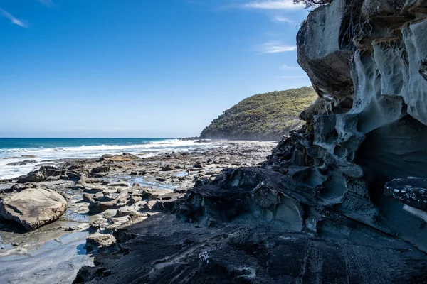 Formasi Rock Menakjubkan Garis Pantai Laut Great Ocean Walk Victoria — Stok Foto
