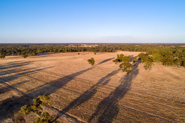 Australian Outback Sunset Aerial View Stock Photo