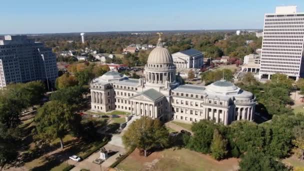 Edificio Del Capitolio Estatal Mississippi Centro Jackson — Vídeo de stock