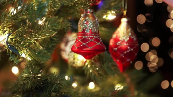Díszítő Karácsonyfa Ünnepekre — Stock videók