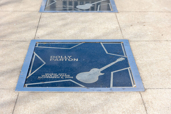 Nashville, TN - March 2022:  Dolly Parton Star on the Music City Walk of Fame.