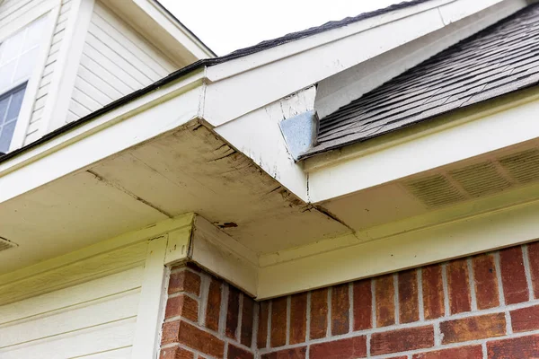 Bois Pourri Sur Les Planches Soffit Fascia Maison — Photo