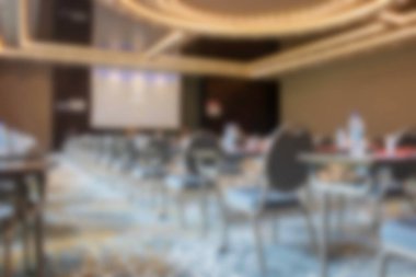 Bulanık boş salon konferans merkezi