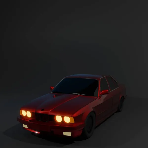 Illusztráció Egy Piros Bmw E30 Modellről Évekből — Stock Fotó