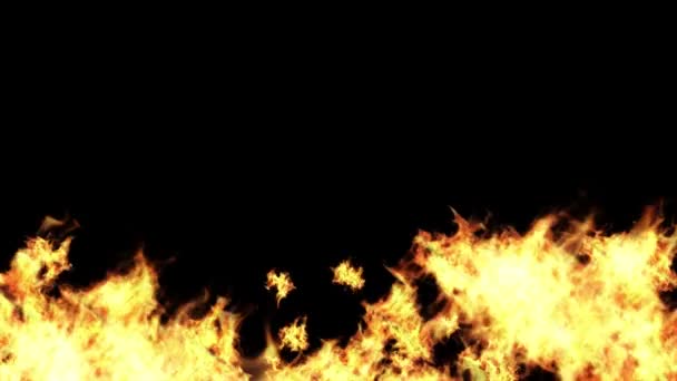 Наложение Эффекта Элт Воспламеняет Анимацию Горящий Оранжевый Огонь Тёмном Фоне — стоковое видео
