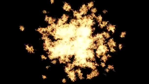 Наложение Эффекта Элт Воспламеняет Анимацию Горящий Оранжевый Огонь Тёмном Фоне — стоковое видео