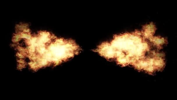 覆盖Crt效果火焰动画 在黑暗的背景上燃烧橙色的火焰 火力重叠 — 图库视频影像