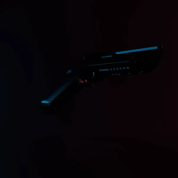 Одноручный Пистолет Ярко Освещенном Фоне Отражениях Света — стоковое фото