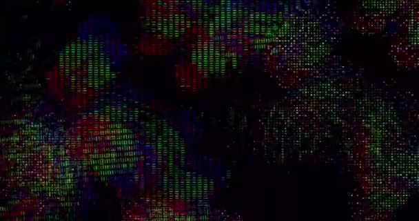Overlay Old Damaged Screen Noise Glitch Effect Illustration Moving Human — Stock Video