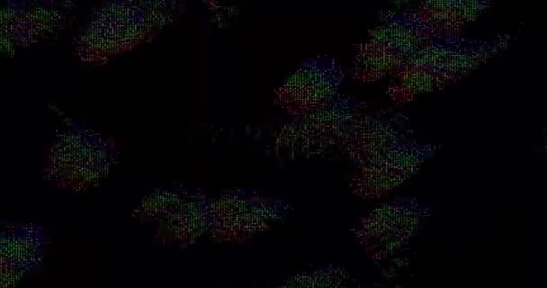 Overlay Old Damaged Screen Noise Glitch Effect Illustration Moving Human — Stock Video