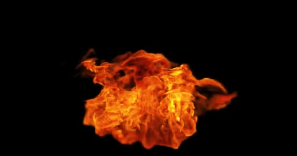 Realistický Plamen Kouřem Tmavém Pozadí Originální Vysoce Kvalitní Hořící Oheň — Stock video