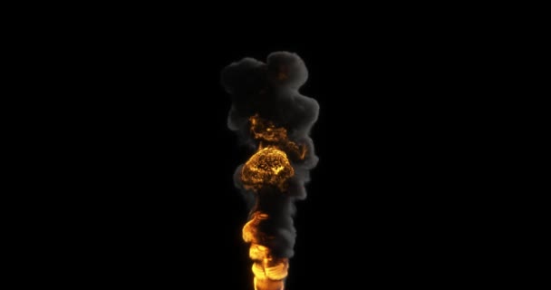Realistický Plamen Kouřem Tmavém Pozadí Originální Vysoce Kvalitní Hořící Oheň — Stock video