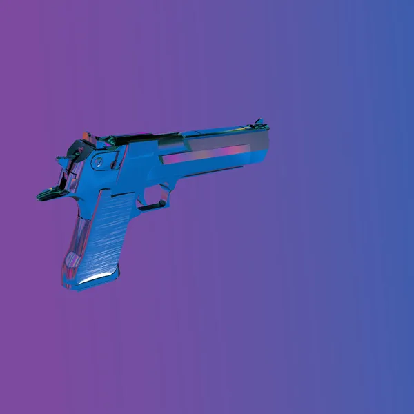 Illustrasi One Singed Fireplace Pistol Colored Background — Stok Foto