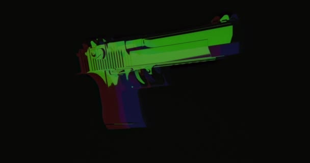 Animation Une Arme Poing Une Main Faite Particules Mobiles Effet — Video