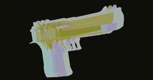 Animazione Una Pistola Una Mano Particelle Movimento Effetto Sovrapposizione Dello — Video Stock