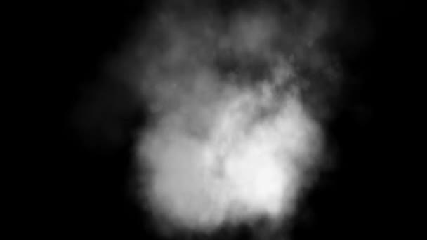 暗い背景に現実的な煙の効果のアニメーション 風の中の煙 — ストック動画