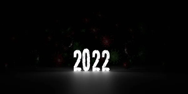 2022年の碑文と危険な罪悪感の数字の色のセル 3Dイラスト — ストック写真