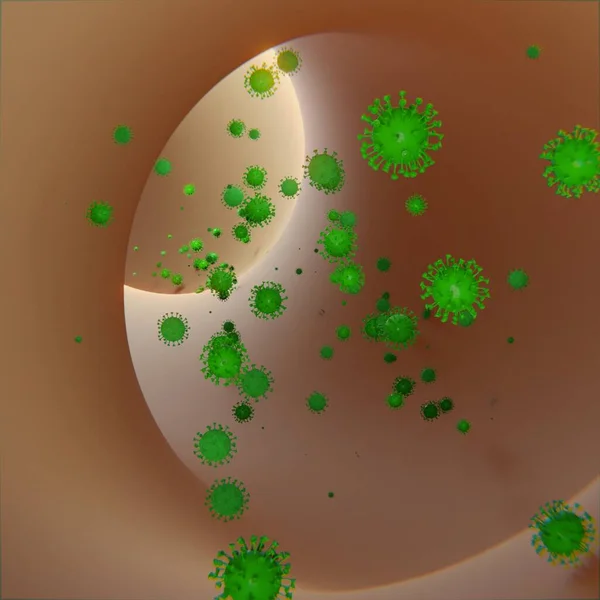 Вірусні Клітини Кольоровому Фоні Ілюстрація — стокове фото