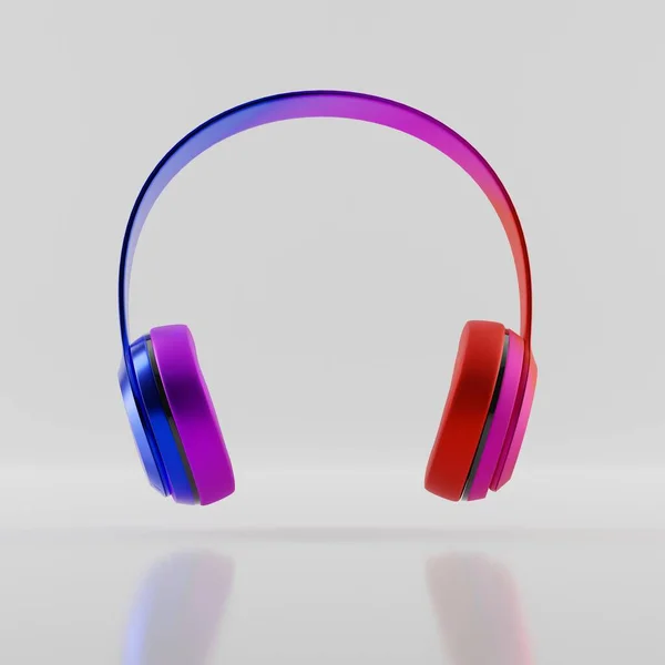 Color Illustration Modern Colored Headphones White Background — Stock Photo, Image