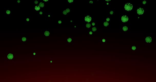 様々な色のウイルス粒子を暗い背景に移動させ — ストック動画