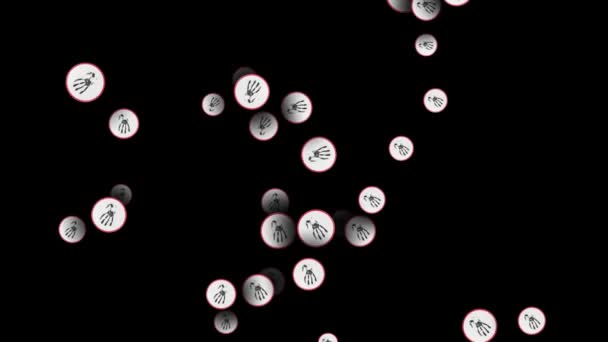 Explosion Farbiger Alter Aufkleber Mit Logo Auf Dunklem Hintergrund Animation — Stockvideo