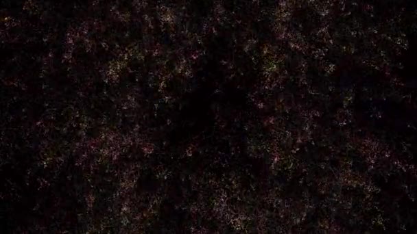 Exploze Barevných Starých Samolepek Logem Tmavém Pozadí Animace Exploze Gravitace — Stock video