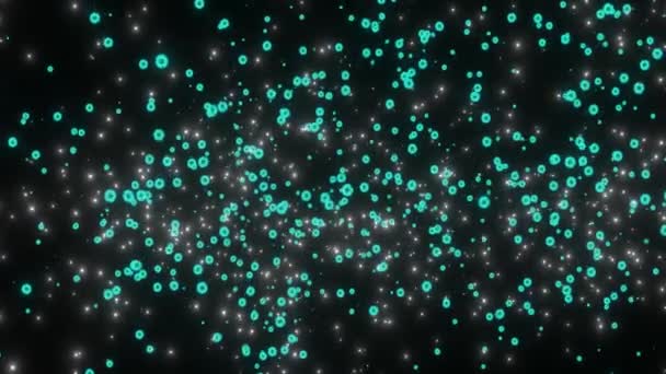 Muovendo Diversi Tipi Particelle Virali Colorate Uno Sfondo Scuro — Video Stock