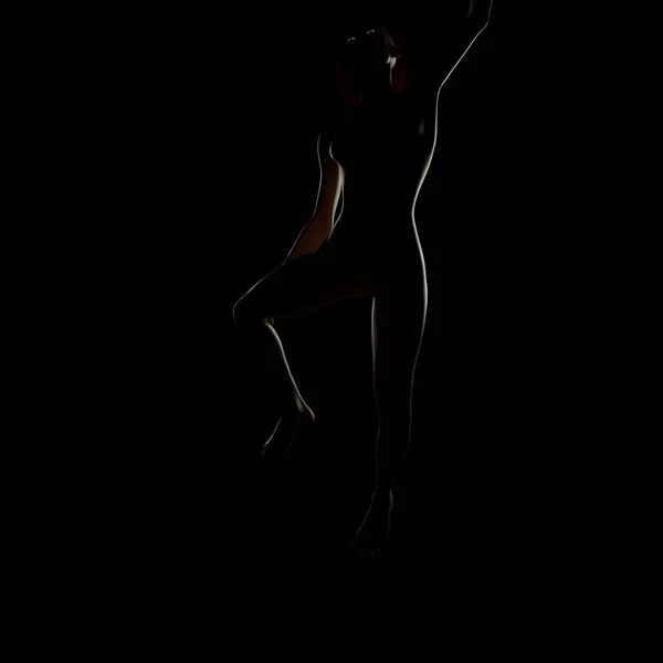 여자가 밝은색 실루엣 — 스톡 사진