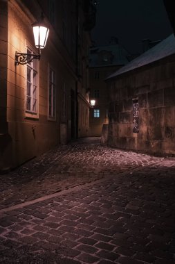 2021 'de Prag' ın merkezindeki Karlı Sokak