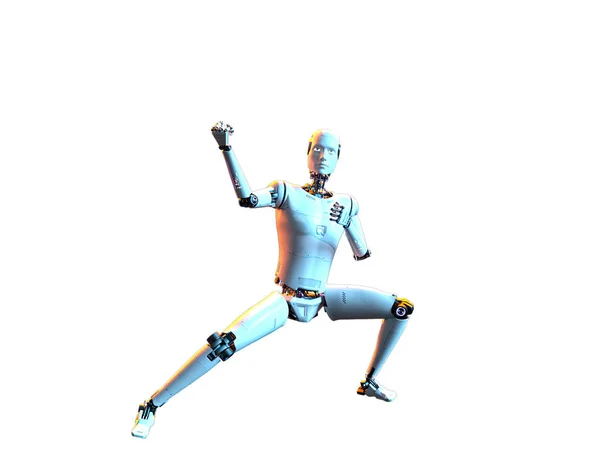 Humanoid Fehér Android Android Futurisztikus Robot Humanoid Figura Illusztráció — Stock Fotó