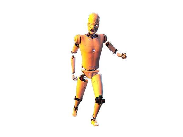 Humanoidní Bílý Android Futuristický Robot Humanoidní Figurkou Ilustrace — Stock fotografie