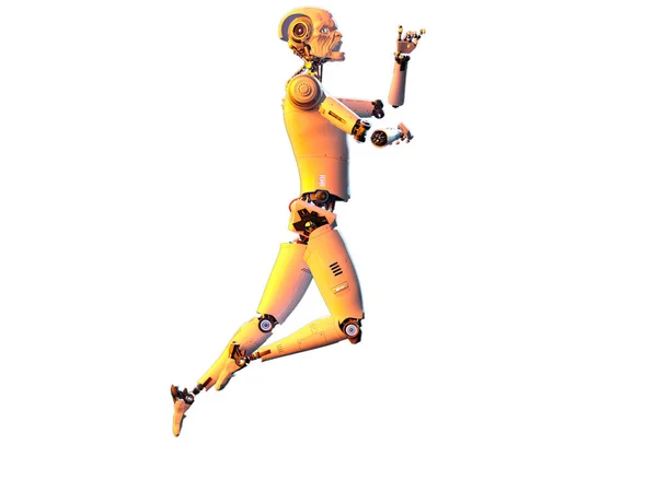 Androide Blanco Humanoide Robot Futurista Con Figura Humanoide Ilustración — Foto de Stock