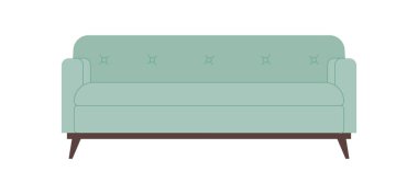 İskandinav tarzında gri yeşil bir kanepe. Zarif mobilyalar ya da konforlu ve rahat bir hayat yaratmak için ev dekorasyonu.